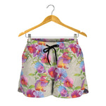 Sweet Pea Flower Pattern Print Women's Shorts