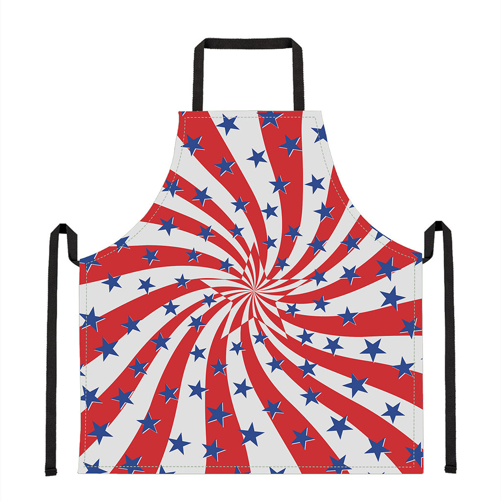 Swirl American Patriotic Star Print Apron