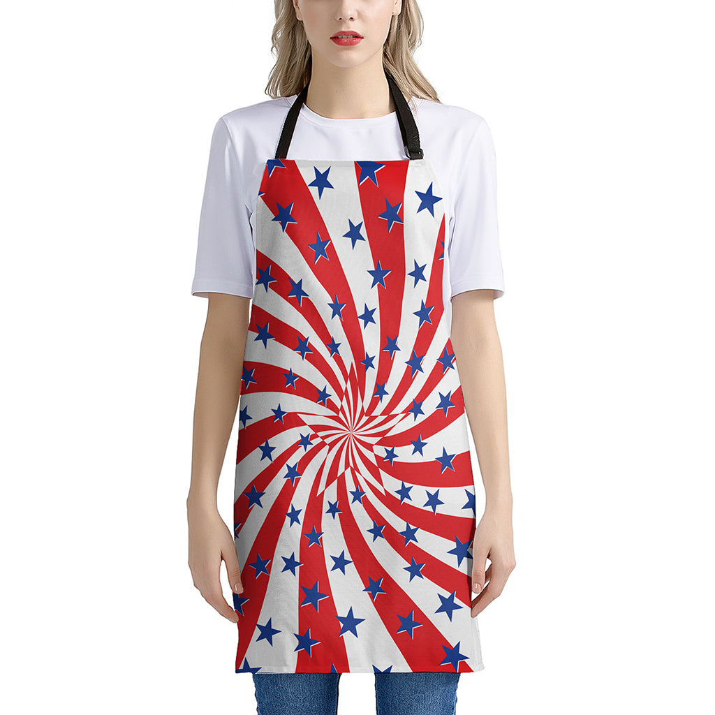Swirl American Patriotic Star Print Apron