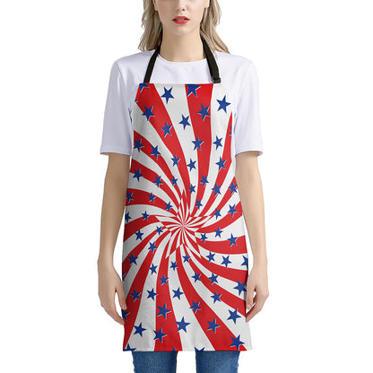 Swirl American Patriotic Star Print Apron