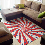 Swirl American Patriotic Star Print Area Rug