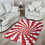 Swirl American Patriotic Star Print Area Rug