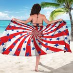 Swirl American Patriotic Star Print Beach Sarong Wrap