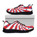 Swirl American Patriotic Star Print Black Running Shoes