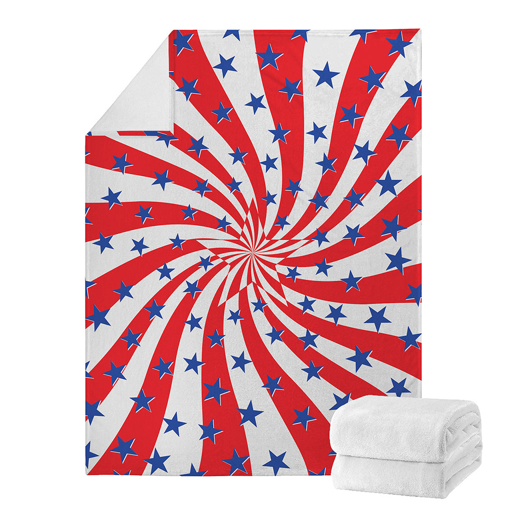 Swirl American Patriotic Star Print Blanket