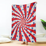 Swirl American Patriotic Star Print Blanket