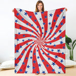 Swirl American Patriotic Star Print Blanket