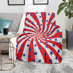 Swirl American Patriotic Star Print Blanket