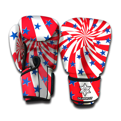 Swirl American Patriotic Star Print Boxing Gloves