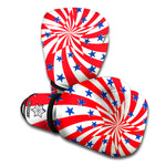 Swirl American Patriotic Star Print Boxing Gloves