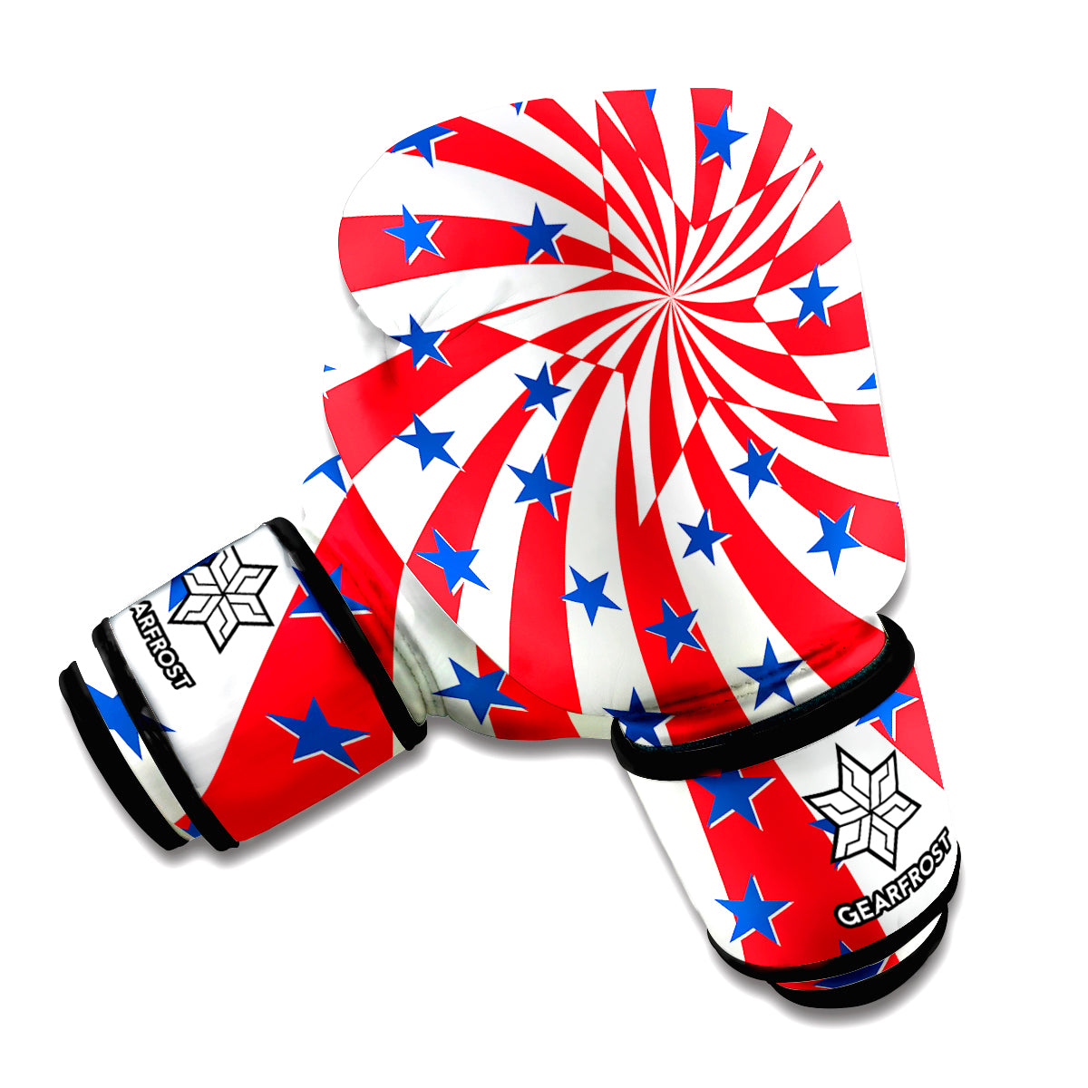 Swirl American Patriotic Star Print Boxing Gloves