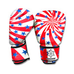 Swirl American Patriotic Star Print Boxing Gloves