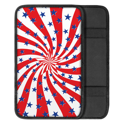 Swirl American Patriotic Star Print Car Center Console Cover