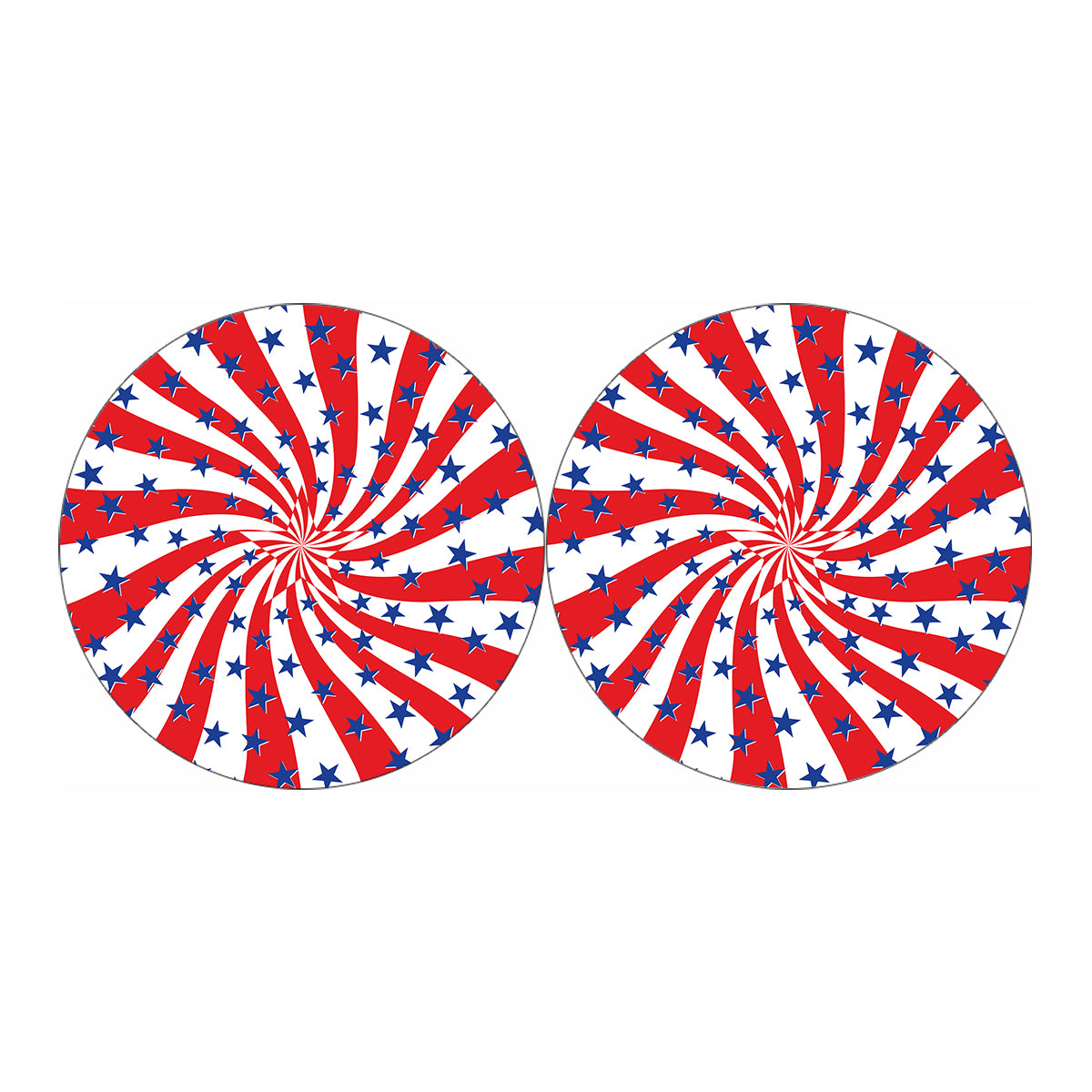 Swirl American Patriotic Star Print Car Coasters