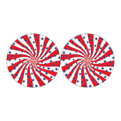Swirl American Patriotic Star Print Car Coasters