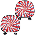 Swirl American Patriotic Star Print Car Headrest Covers