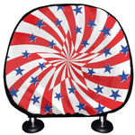 Swirl American Patriotic Star Print Car Headrest Covers