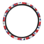 Swirl American Patriotic Star Print Car Steering Wheel Cover