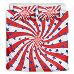 Swirl American Patriotic Star Print Duvet Cover Bedding Set