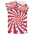 Swirl American Patriotic Star Print Duvet Cover Bedding Set