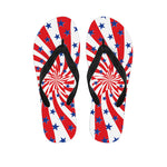 Swirl American Patriotic Star Print Flip Flops