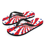 Swirl American Patriotic Star Print Flip Flops