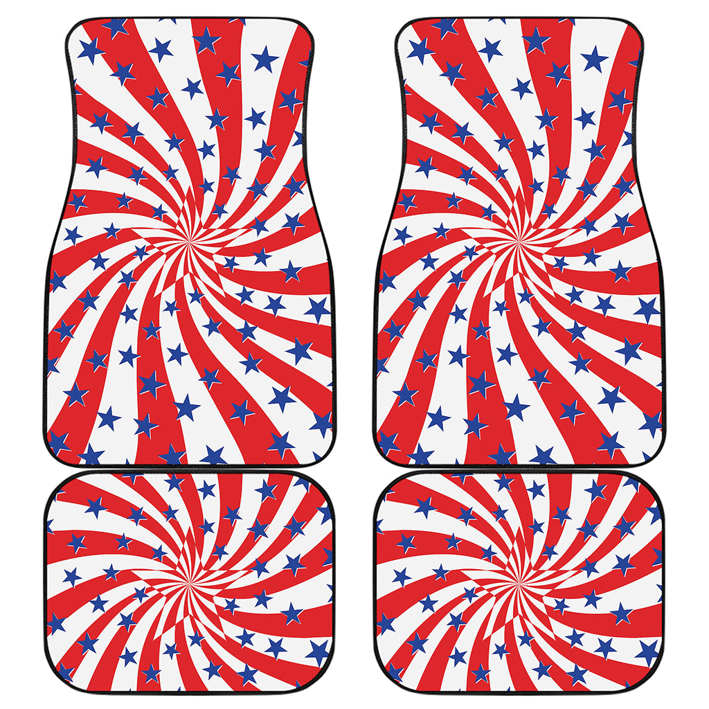 Swirl American Patriotic Star Print Front and Back Car Floor Mats