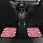Swirl American Patriotic Star Print Front and Back Car Floor Mats