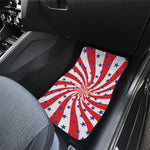 Swirl American Patriotic Star Print Front and Back Car Floor Mats