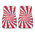 Swirl American Patriotic Star Print Front Car Floor Mats