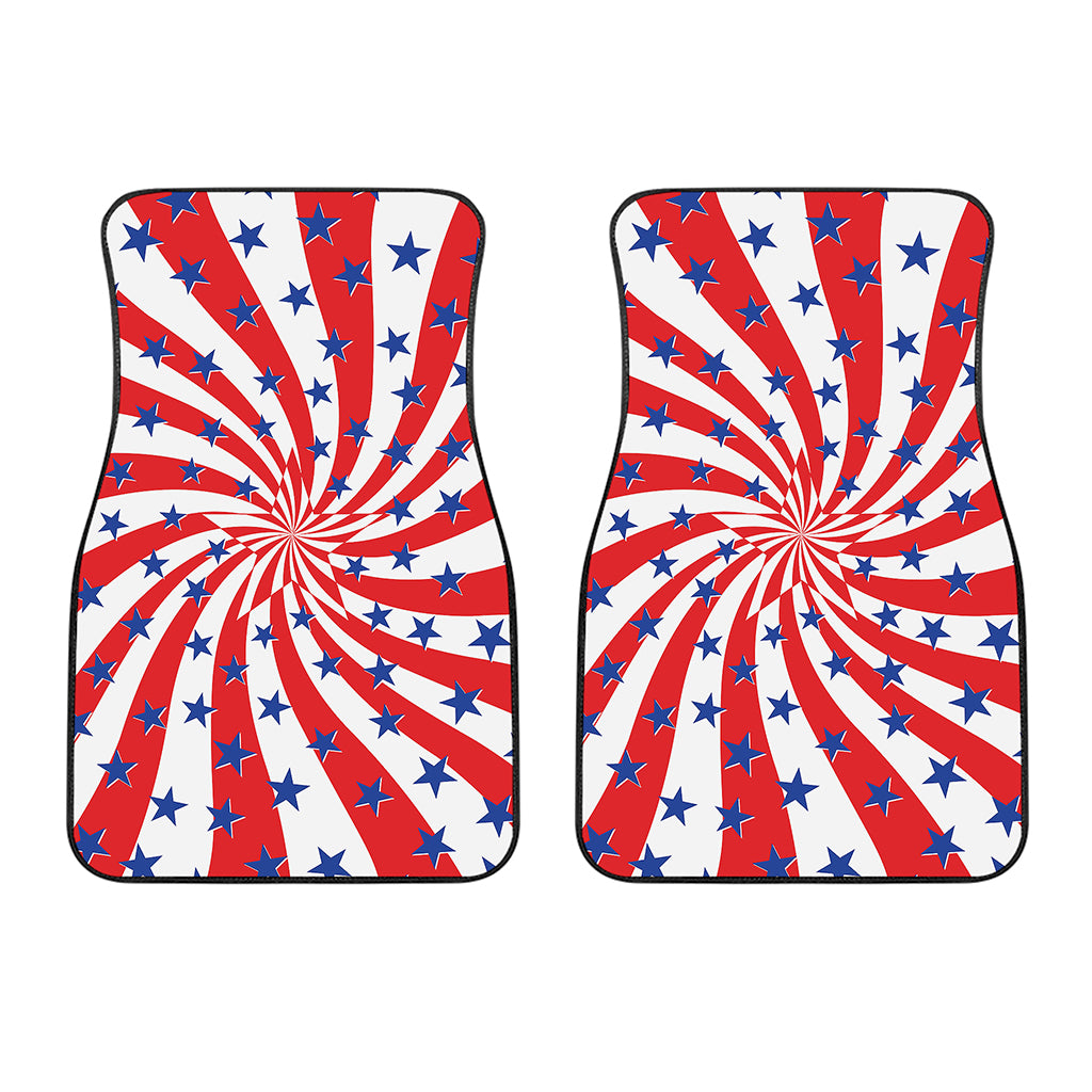 Swirl American Patriotic Star Print Front Car Floor Mats