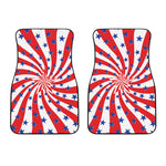 Swirl American Patriotic Star Print Front Car Floor Mats