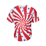 Swirl American Patriotic Star Print Men's Baseball Jersey