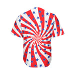 Swirl American Patriotic Star Print Men's Baseball Jersey