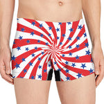 Swirl American Patriotic Star Print Men's Boxer Briefs