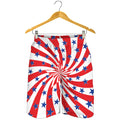 Swirl American Patriotic Star Print Men's Shorts