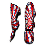 Swirl American Patriotic Star Print Muay Thai Shin Guard