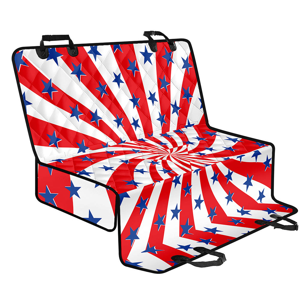 Swirl American Patriotic Star Print Pet Car Back Seat Cover