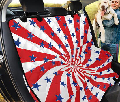 Swirl American Patriotic Star Print Pet Car Back Seat Cover