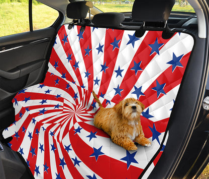 Swirl American Patriotic Star Print Pet Car Back Seat Cover