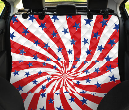 Swirl American Patriotic Star Print Pet Car Back Seat Cover