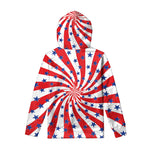 Swirl American Patriotic Star Print Pullover Hoodie