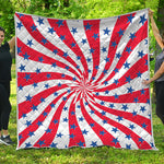 Swirl American Patriotic Star Print Quilt