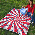 Swirl American Patriotic Star Print Quilt