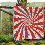 Swirl American Patriotic Star Print Quilt