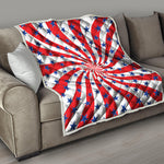 Swirl American Patriotic Star Print Quilt
