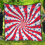 Swirl American Patriotic Star Print Quilt
