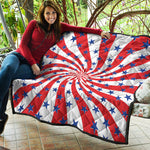 Swirl American Patriotic Star Print Quilt