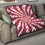 Swirl American Patriotic Star Print Quilt