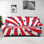 Swirl American Patriotic Star Print Sofa Cover